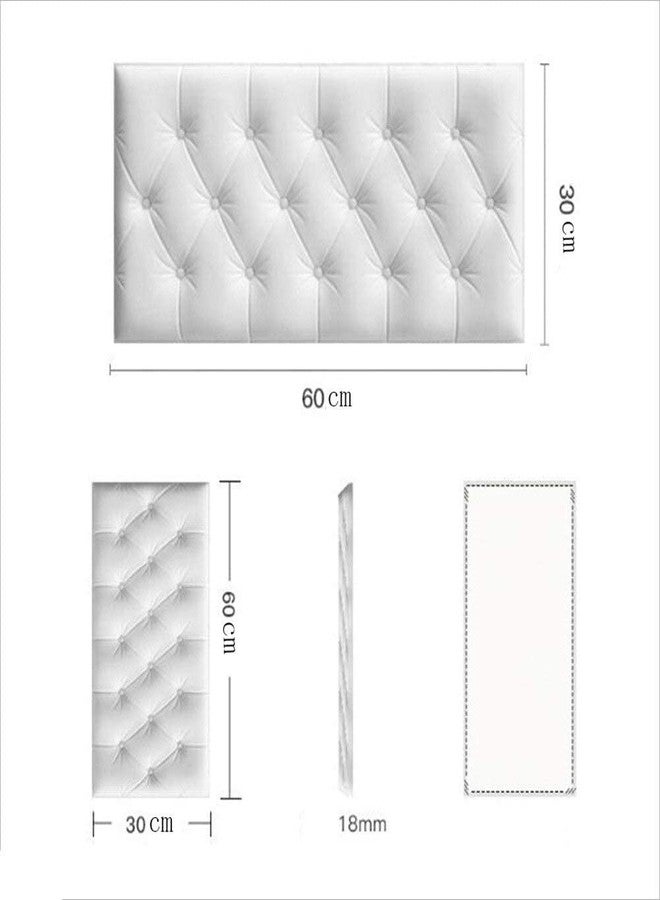 2 TWIST THINK MORE ألواح جدارية ثلاثية الأبعاد ذاتية اللصق من الفوم، بتصميم "تويست ثينك مور" | ورق جدران ثلاثي الأبعاد ناعم ومريح لألواح رأس السرير، مناسب لأثاث غرف المعيشة والصالات، مع ألواح جدارية ثلاثية الأبعاد (30 سم × 60 سم) (اللون: أبيض) (ورق جدران ثلاثي الأبعاد لغرفة النوم) - Image 5